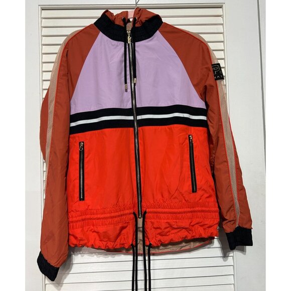 P.E. Nation Women's Colorblock Man Down Windbreaker Jacket Hood Size 2XS 3224 - Picture 12 of 16